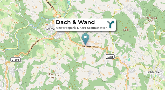 Standort Dach & Wand, Edelstahldach — Gewerbepark 1, 4201 Gramastetten